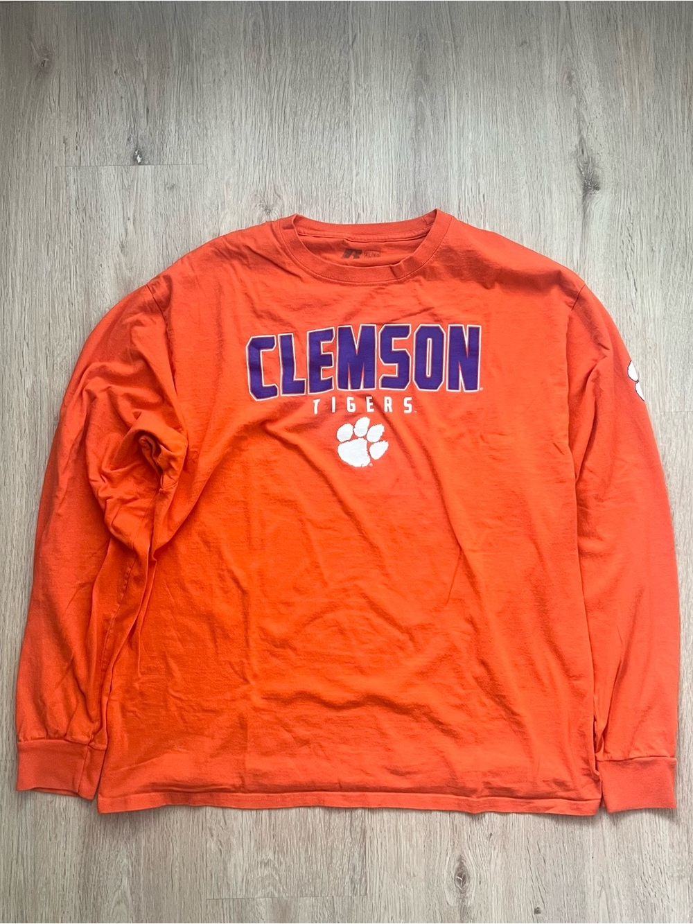 Vintage Y2K Clemson Tigers Long Sleeve Shirt Mens XL Orange NCAA Crew Neck Tee